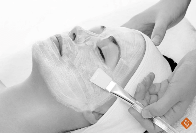 Client receiving an Environ Cool Peel facial treatment at Spa La La in West Lake Hills, Austin