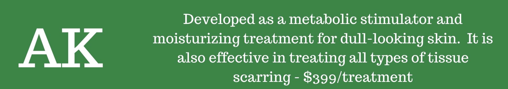 Mesotherapy AK Firming Serum for dull skin, scarring, and moisture balance in Austin.